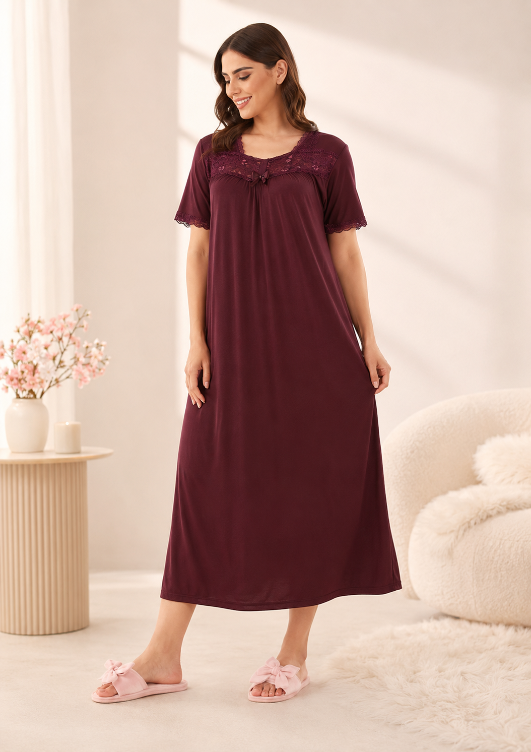 Secret Lingers - Lace Maxi Nightgown