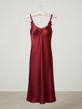 Long silk plain nighty